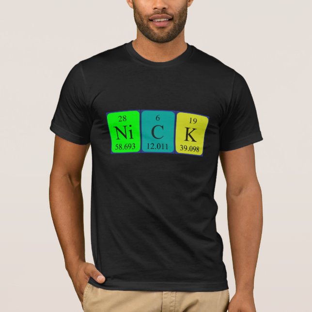 T-shirt Chemise du nom de table périodique Nick (Devant)