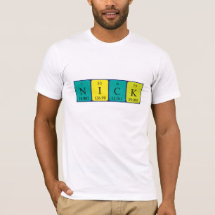 T-shirt Chemise du nom de table périodique Nick