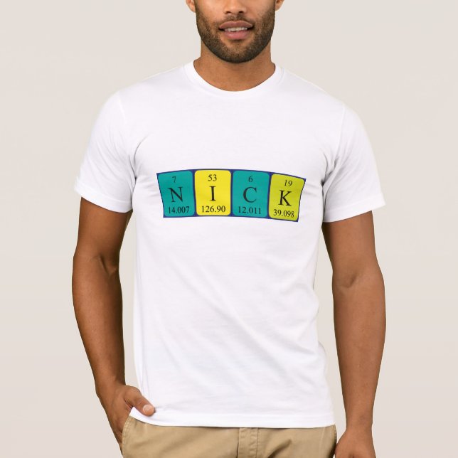T-shirt Chemise du nom de table périodique Nick (Devant)