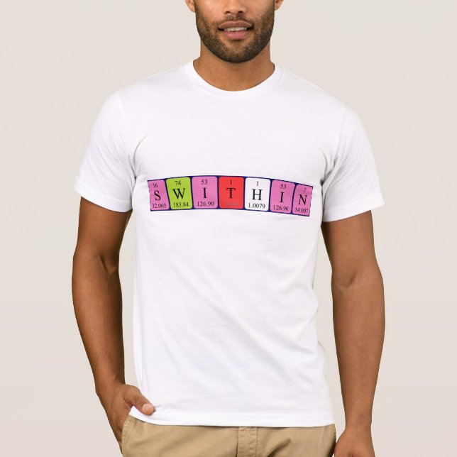 T-shirt Chemise du nom périodique de la table (Devant)