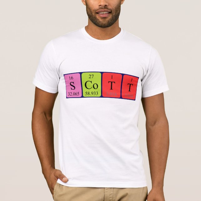 T-shirt Chemise du nom périodique de la table Scott (Devant)