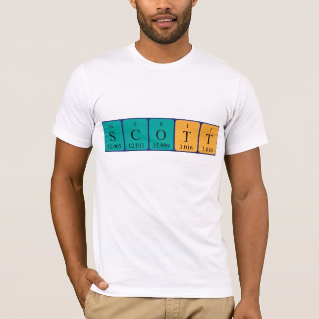 T-shirt Chemise du nom périodique de la table Scott (Devant)
