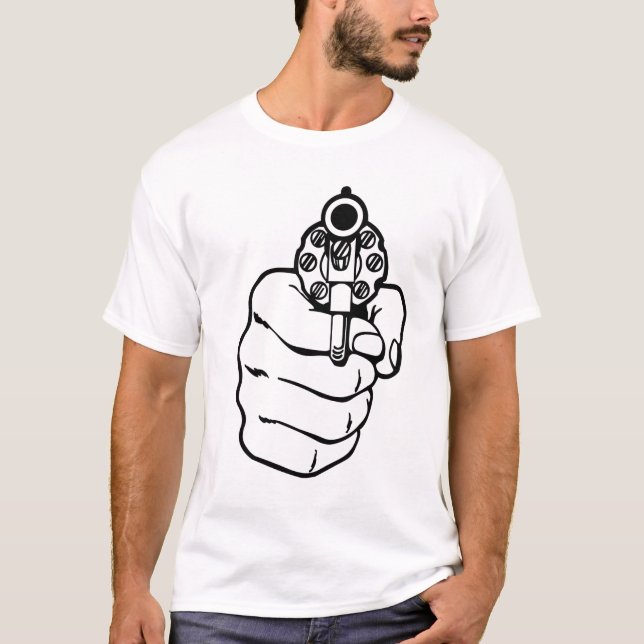 T-shirt Chemise du revolver des hommes (Devant)