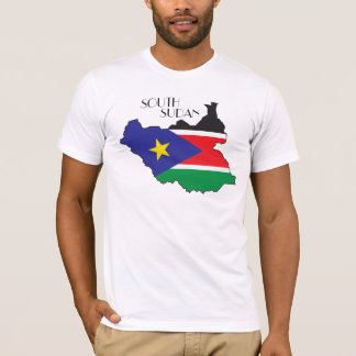 T-shirt Chemise du sud de Drapeau-Carte du Soudan