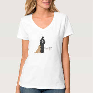 T-shirt Chemise du V-cou des femmes de ferme de LCAR St