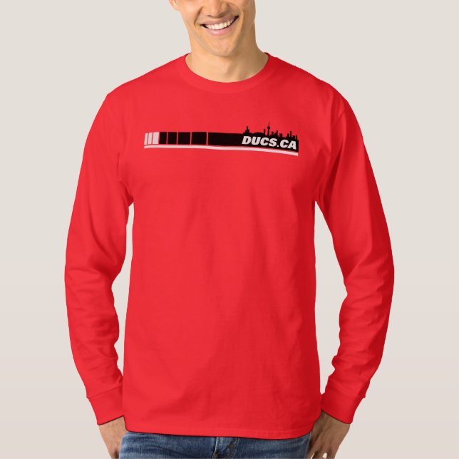 T-shirt Chemise Ducs.ca avec engrenages (rouge) (Devant)