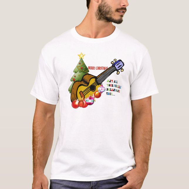 T-shirt Chemise d'ukulélé de Noël (Devant)