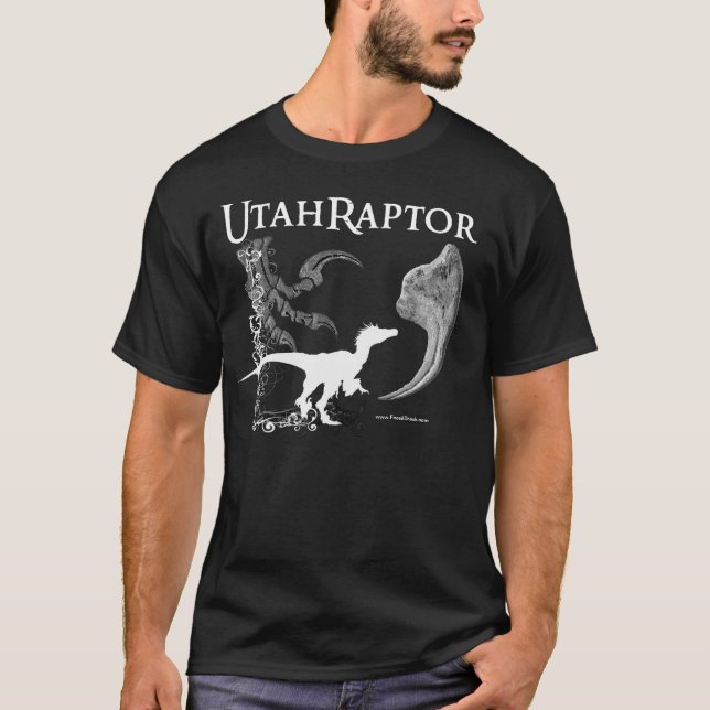 T-shirt Chemise d'Utahraptor dans des couleurs foncées (Devant)