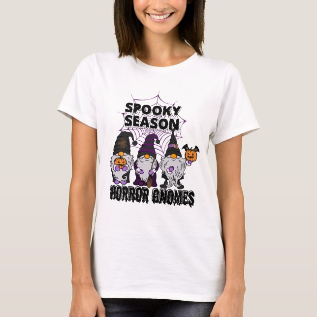 T-shirt Chemise éffrayante| Halloween Gnomes (Devant)