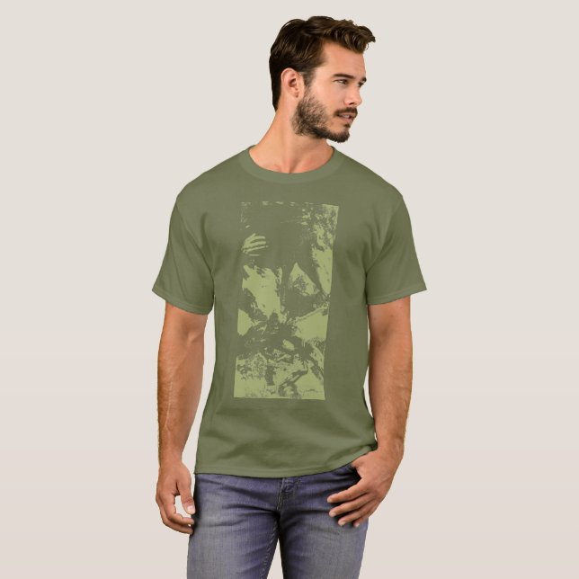 T-shirt Chemise emboutie de "cavalier" de vert (Devant entier)