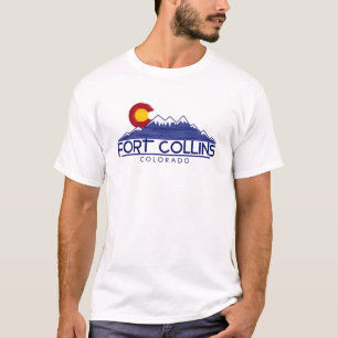 T-shirt Chemise en bois de montagnes de Fort Collins Color