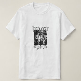 T-shirt Chemise en coton blanc d'été avec l'horreur montré