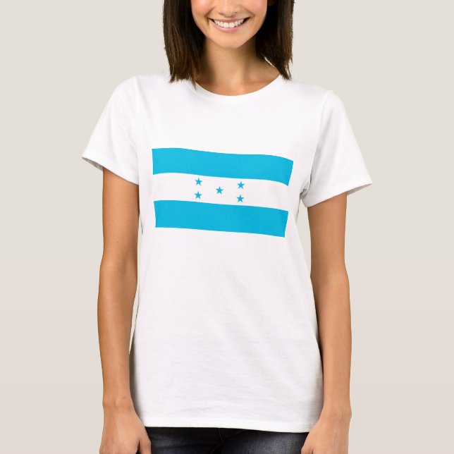 T-shirt Chemise en T pour femmes avec le drapeau du Hondur (Devant)