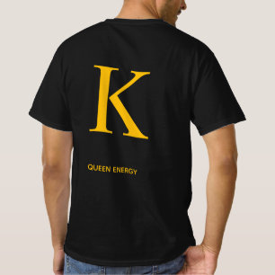 T-shirt Chemise Énergie Reine k Lettre Or – Noir Luxe 