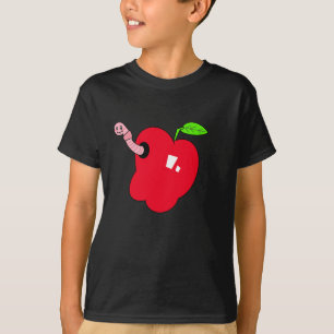 T-shirt Chemise Enfant Pomme avec Ver