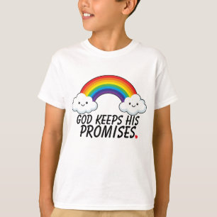 T-shirt Chemise Enfants Arc-en-ciel « Dieu tient Ses prome