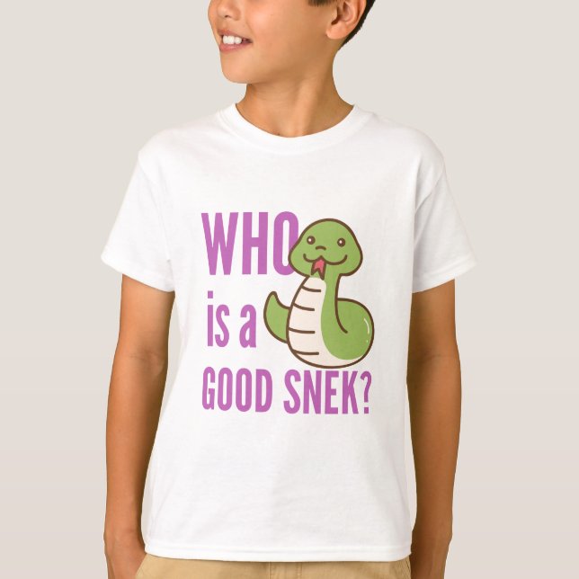T-shirt Chemise Enfants Serpent Mignonne - "Qui Est Un Bon (Devant)