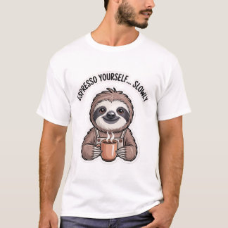 T-shirt Chemise Espresso Vous Même Lentement | Sloth Drôle