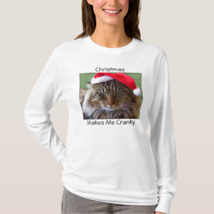 T-shirt Chemise excentrique de chat de Noël