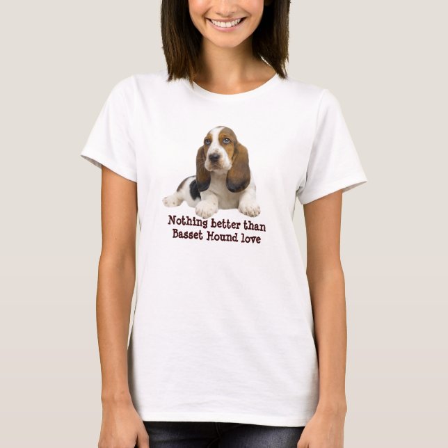 T-shirt Chemise fabuleuse de dames de visage de Basset (Devant)