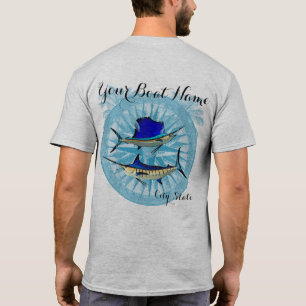 T-shirt Chemise faite sur commande de pélerin et de Marlin