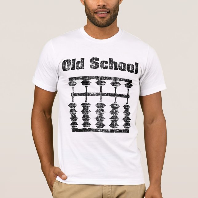 T-shirt Chemise fanée d'abaque de vieille école (Devant)