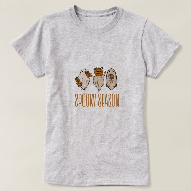 T-shirt Chemise fantôme de saison Spooky féminin - Vibes d (Design devant)