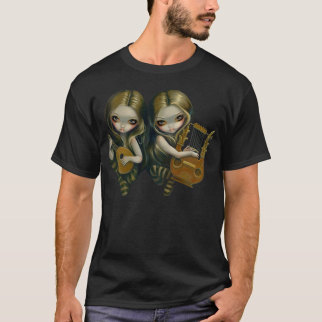 T-shirt Chemise féerique gothique de luth et de lyre (Devant)