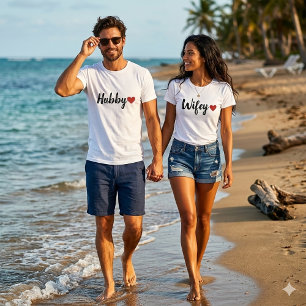 T-shirt Chemise femme à manches courtes "Hubby" écriture m