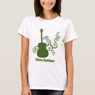 T-shirt Chemise femme de la Guitare Rockstar, verte