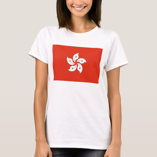 T-shirt Chemise femme T avec le drapeau de Hong Kong, Chin (Devant)