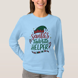 T-shirt Chemise festive à manches longues Santa Helper Noë