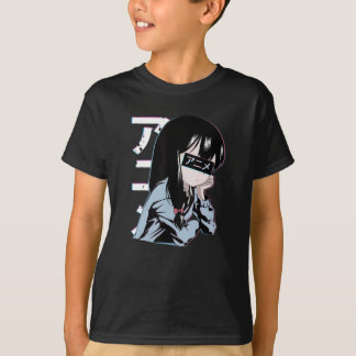 T-shirt Chemise fille Anime Kawaii Sad Schoolgirl Otaku