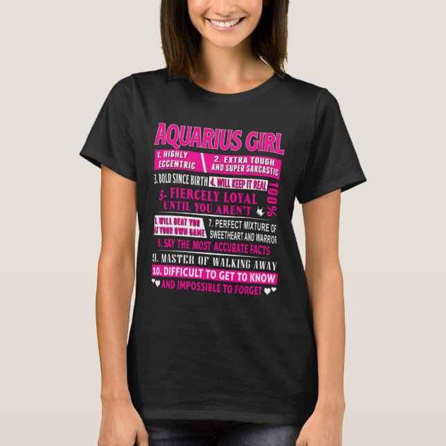 T-shirt Chemise fille Aquarius Funny Aquarius Chemise d'an (Devant)