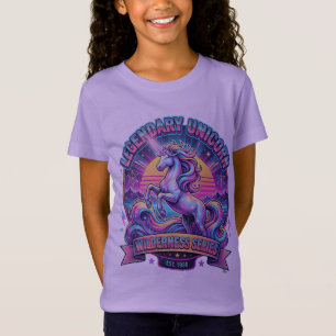 T-Shirt Chemise Filles Licorne Légendaire & Étoiles Rétro