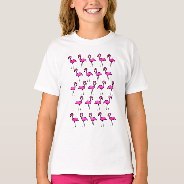 T-shirt Chemise Flamingo Flamingo Jardin rose (Devant)
