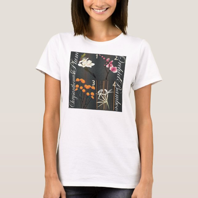 T-shirt Chemise Fleurs Mah Jongg (Devant)