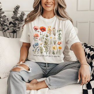 T-shirt Chemise Fleurs Sauvages Personnalisée, Cadeau Fête