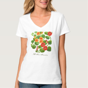 T-shirt Chemise florale de V-Cou de Knit du Jersey de