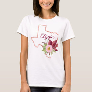 T-shirt Chemise florale du Texas "Aggie"