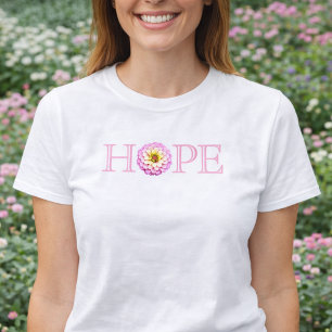 T-shirt Chemise florale Espoir chrétien Rose Zinnia Foi