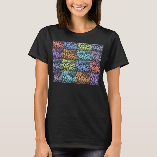 T-shirt Chemise Florale multicolore- (Noir) (Devant)