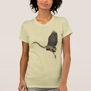 T-shirt Chemise Flying Great Blue Heron Wildlife