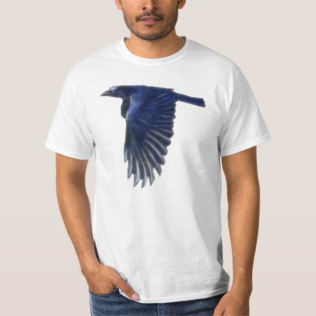 T-shirt Chemise Flying Raven Wildlife Art Value (Devant)