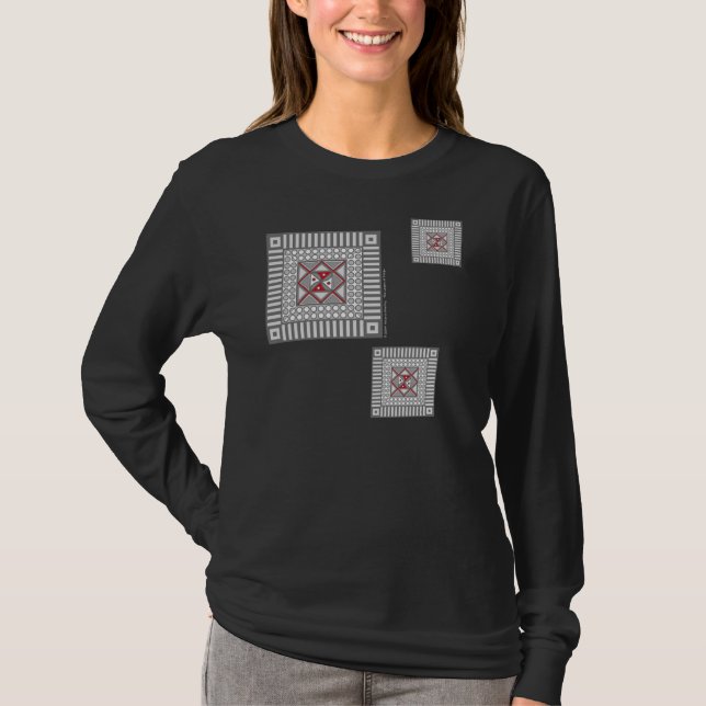 T-shirt Chemise foncée féminine géométrique alternative (Devant)