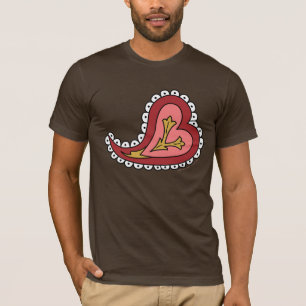 T-shirt Chemise foncée pour hommes à motif cœur Paisley