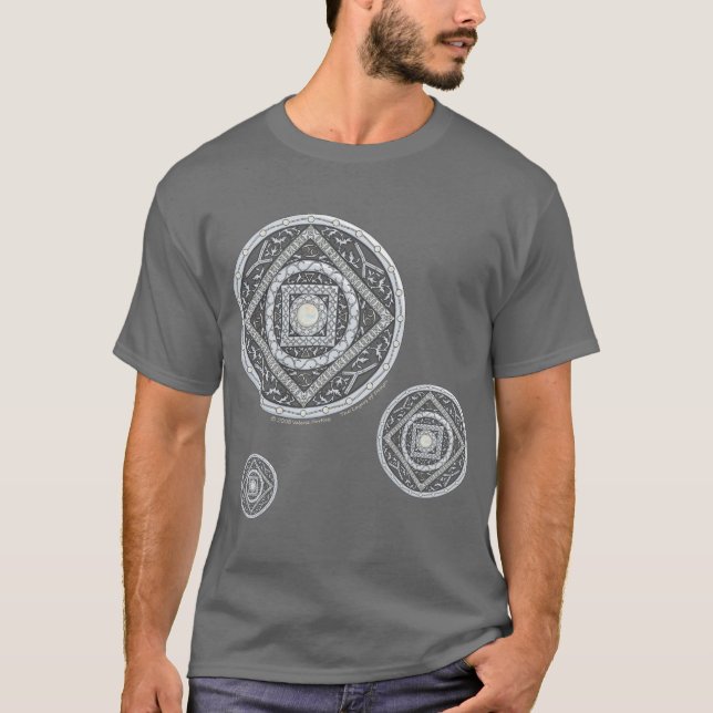 T-shirt Chemise foncée pour hommes Cancer Mandala (Devant)
