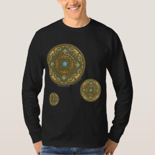T-shirt Chemise foncée pour hommes Mandala Poissons