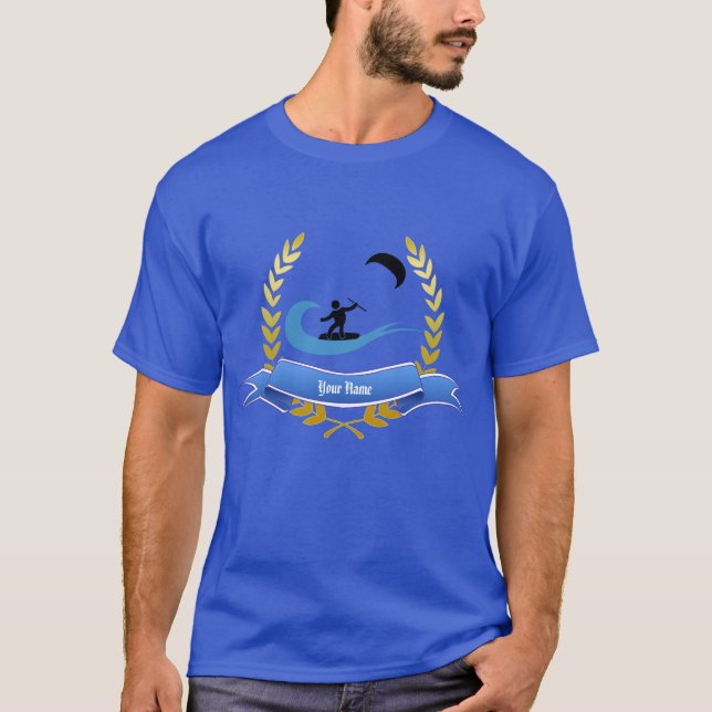 T-shirt Chemise fraîche de kiteboard avec le nom (Devant)