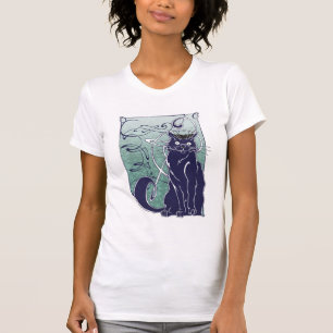 T-shirt Chemise française de chat de Nouveau d'art